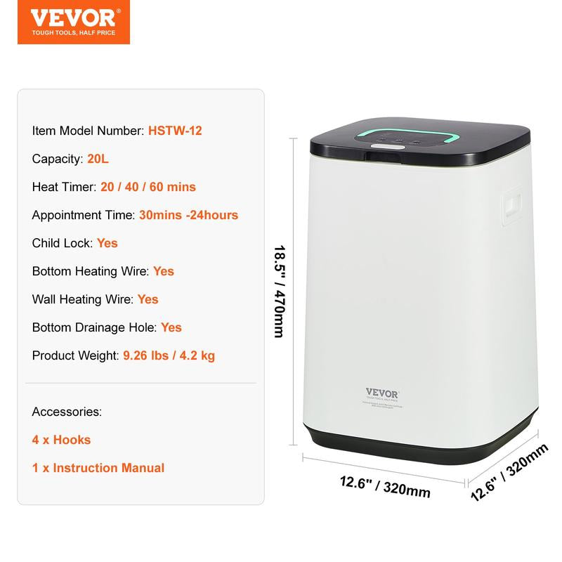 VEVOR Towel Warmer 25L, Tiktokshopblackfriday, Towel Warmer Bucket with 2 Heating Modes, 20/40/60/90 Min Auto Shut Off, Bottom Heating Columns, LED Screen, Large Towel Warmer for Bathroom, Spa, Bathrobe, Blanket & Pajama
