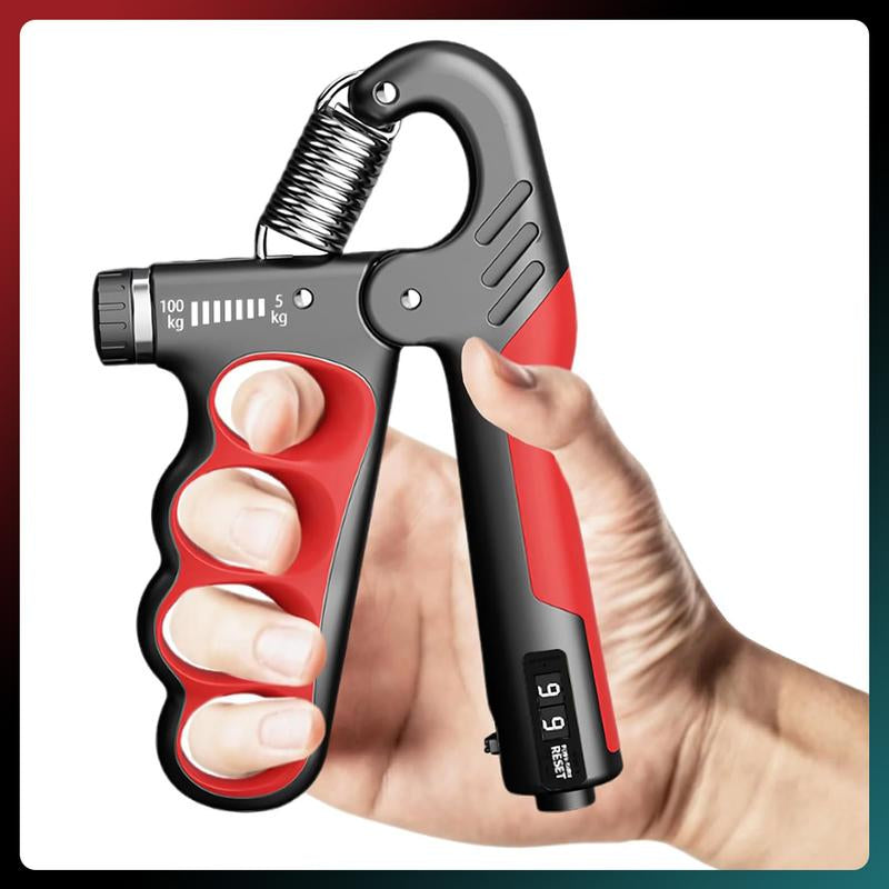 Adjustable Hand Grip Trainer with Electronic Counting New Grip Strength Trainer 5-100KG 11-220LB Adjustable Hand Gripper Strengthener Forearm Exerciser for Adults Training Strength