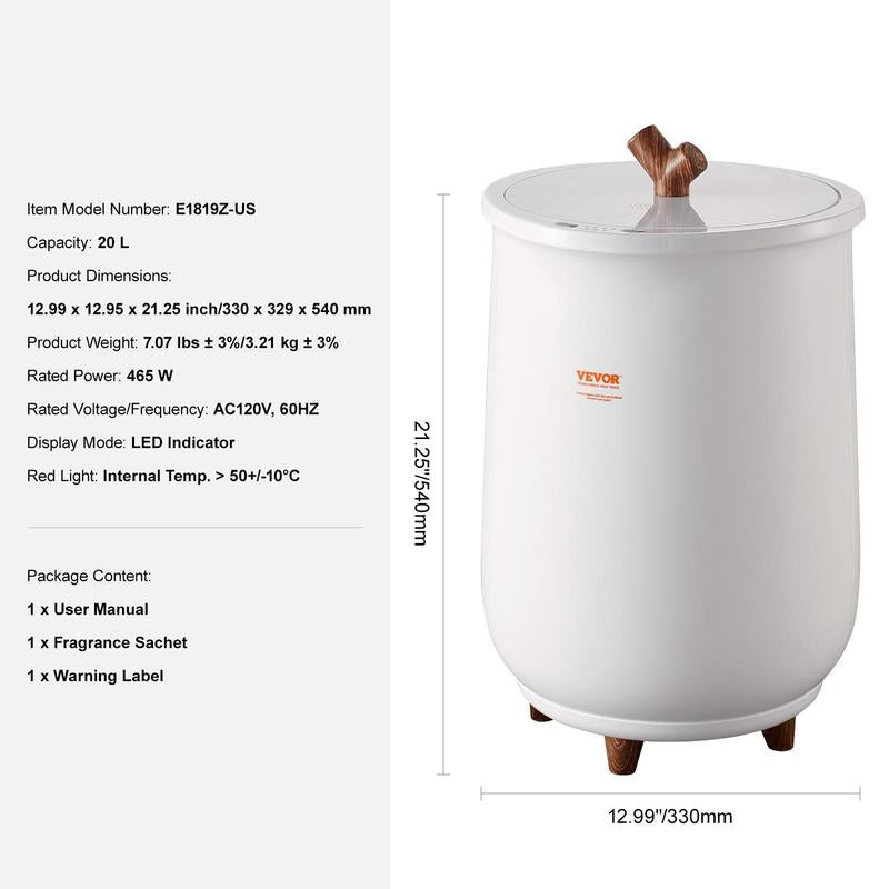 VEVOR Towel Warmer 25L, Tiktokshopblackfriday, Towel Warmer Bucket with 2 Heating Modes, 20/40/60/90 Min Auto Shut Off, Bottom Heating Columns, LED Screen, Large Towel Warmer for Bathroom, Spa, Bathrobe, Blanket & Pajama