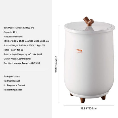 VEVOR Towel Warmer 25L, Tiktokshopblackfriday, Towel Warmer Bucket with 2 Heating Modes, 20/40/60/90 Min Auto Shut Off, Bottom Heating Columns, LED Screen, Large Towel Warmer for Bathroom, Spa, Bathrobe, Blanket & Pajama