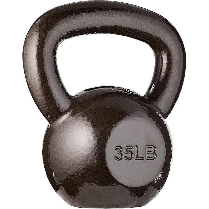 Durable 35LB Cast Iron Kettlebell - Resistance Training Tool for Single or Double Hand Use
