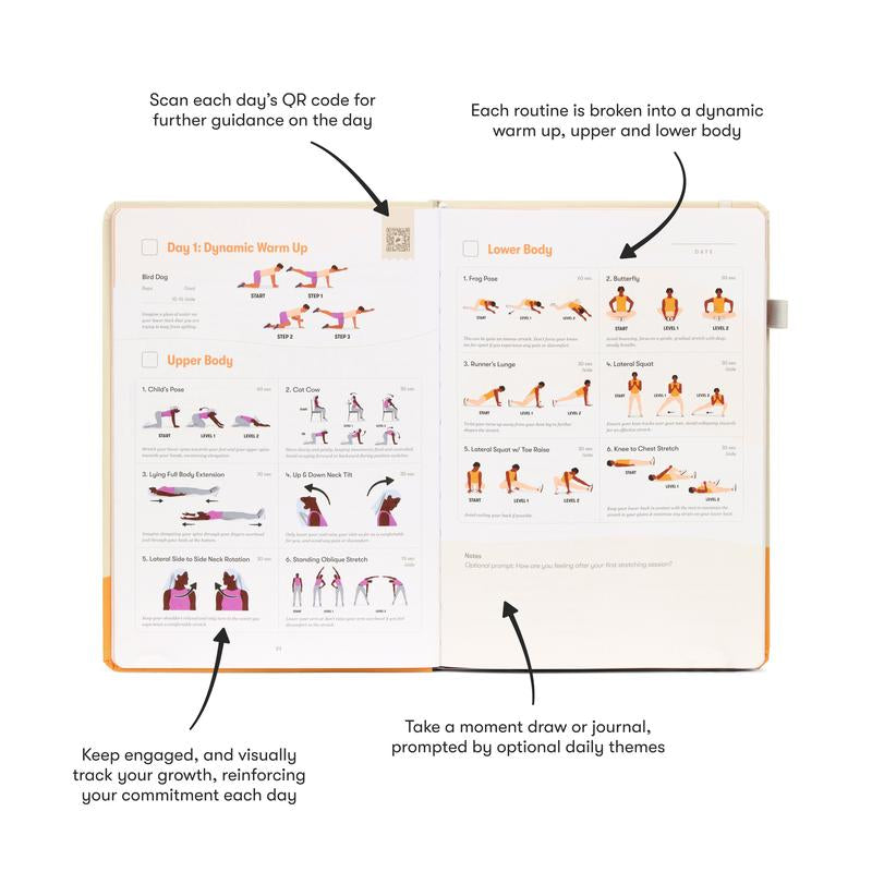 Stretching Sidekick Journal – 66-Day Guided Program to Improve Flexibility, Mobility & Recovery with Daily Routines & Tips