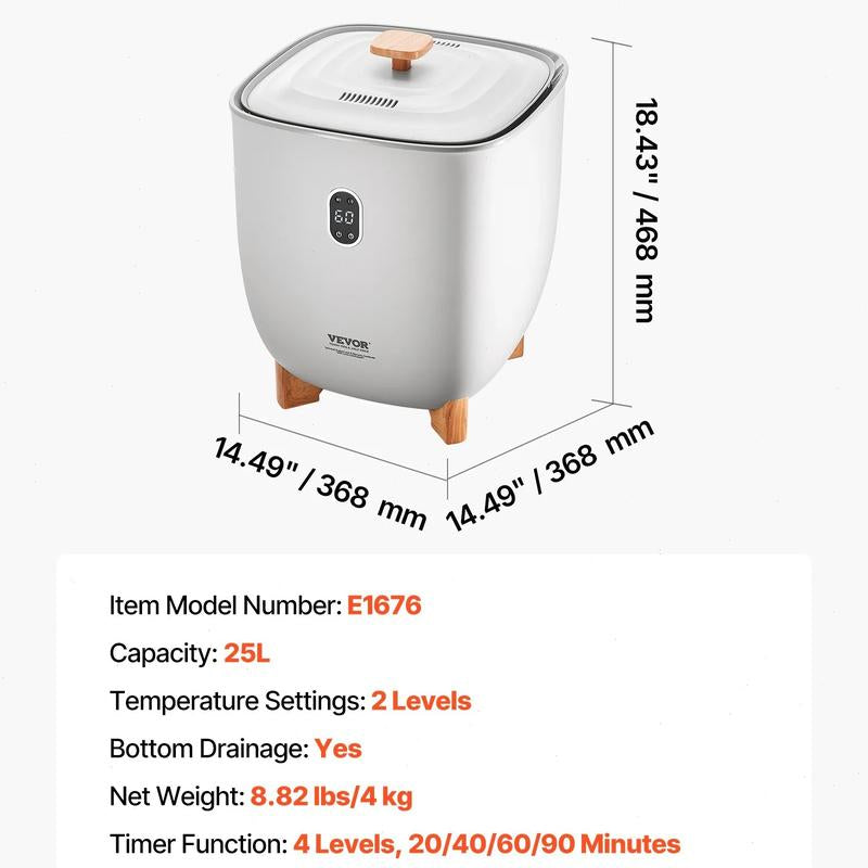 VEVOR Towel Warmer 25L, Tiktokshopblackfriday, Towel Warmer Bucket with 2 Heating Modes, 20/40/60/90 Min Auto Shut Off, Bottom Heating Columns, LED Screen, Large Towel Warmer for Bathroom, Spa, Bathrobe, Blanket & Pajama