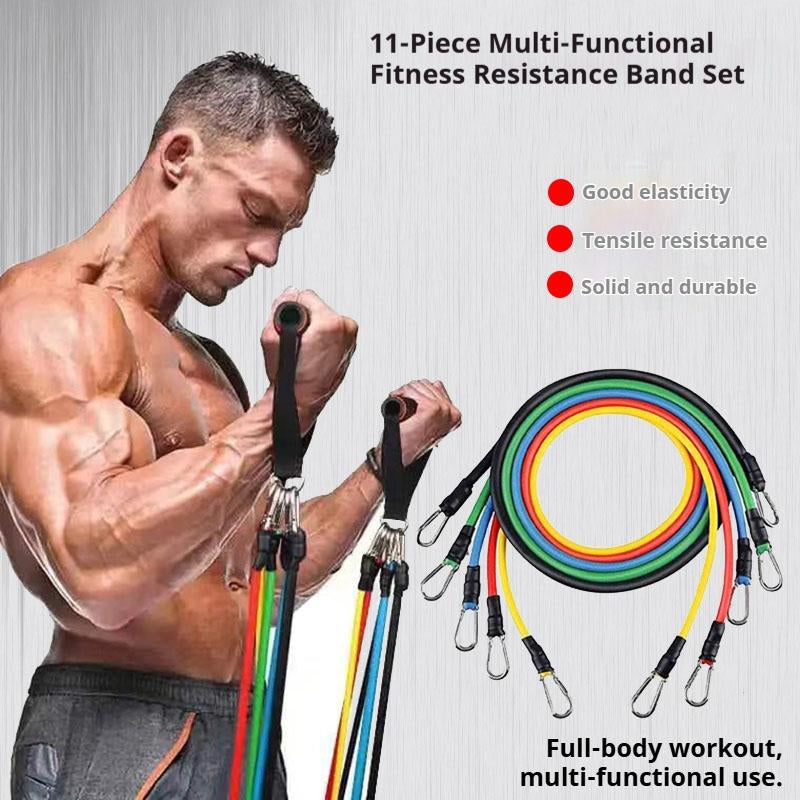 11Pcs/Set Pull Rope, Resistance Bands,Portable Fitness Equipment, Ankle Strap, Chestexpander,Elastic Exercise Band, Yogastretching Rope